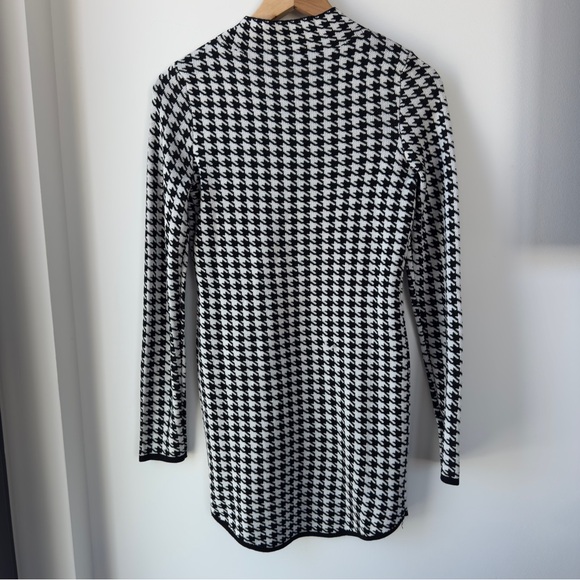 Fashion Nova Black and White “Sandra” Houndstooth Long Sleeve mini Dress - Picture 3 of 12